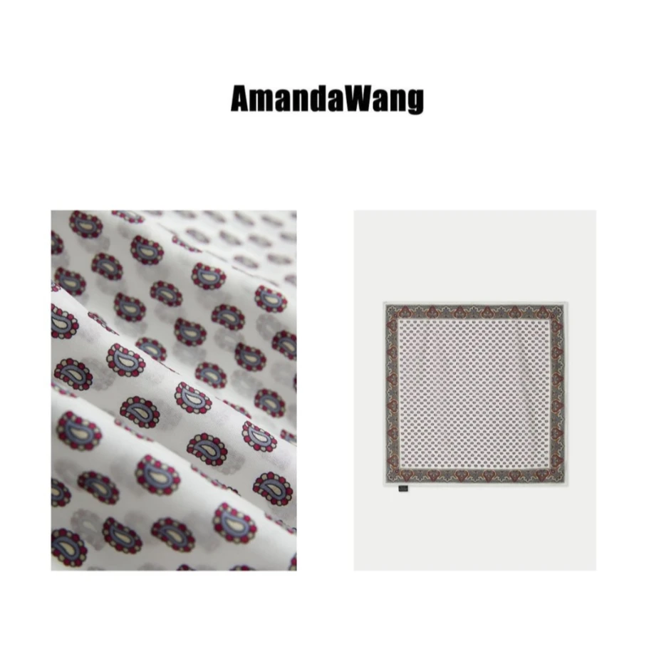 AmandaWang【经典波点丝巾】B415-CB01极简老钱风丝巾