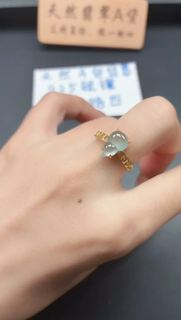 银S925镶嵌戒指翡翠1