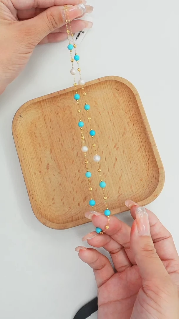 绿松石未镶嵌项链发货一件