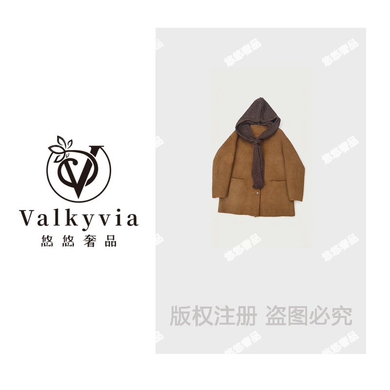 【Valkyvia/悠悠奢品】【初雪】捡漏苏力羊驼毛大衣带帽中款毛呢049