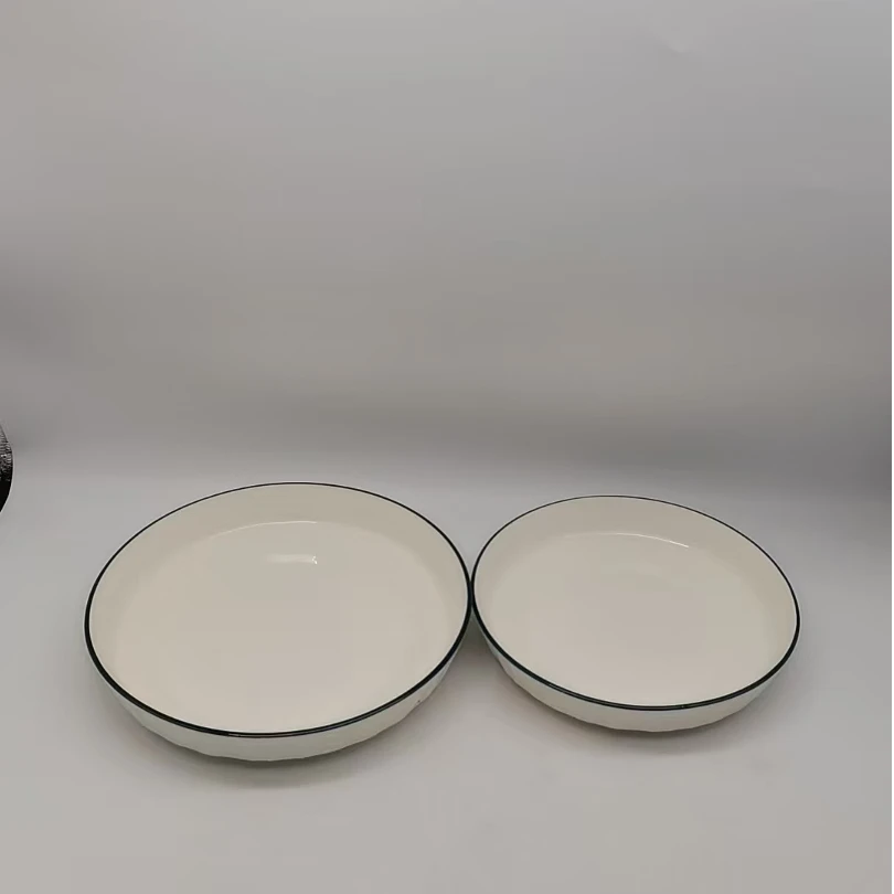 5786 1大1小盘（大口径20，高3，小口径18，高3）陶瓷餐具B4