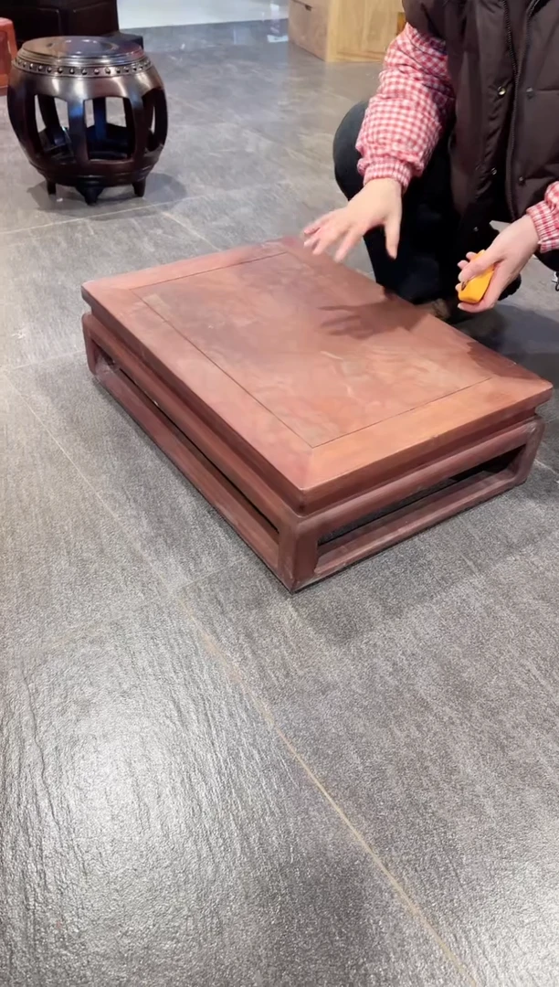 花梨木类成套家具非洲紫檀脚踏炕几（毛胚有白皮树结烂疤