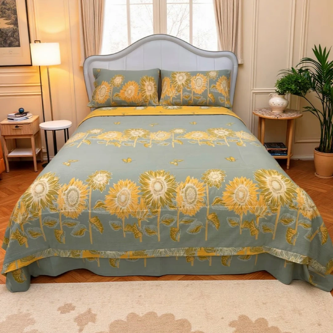 精纺高支斜纹面料大床单250×230柔软亲肤透气【花间梦灰】