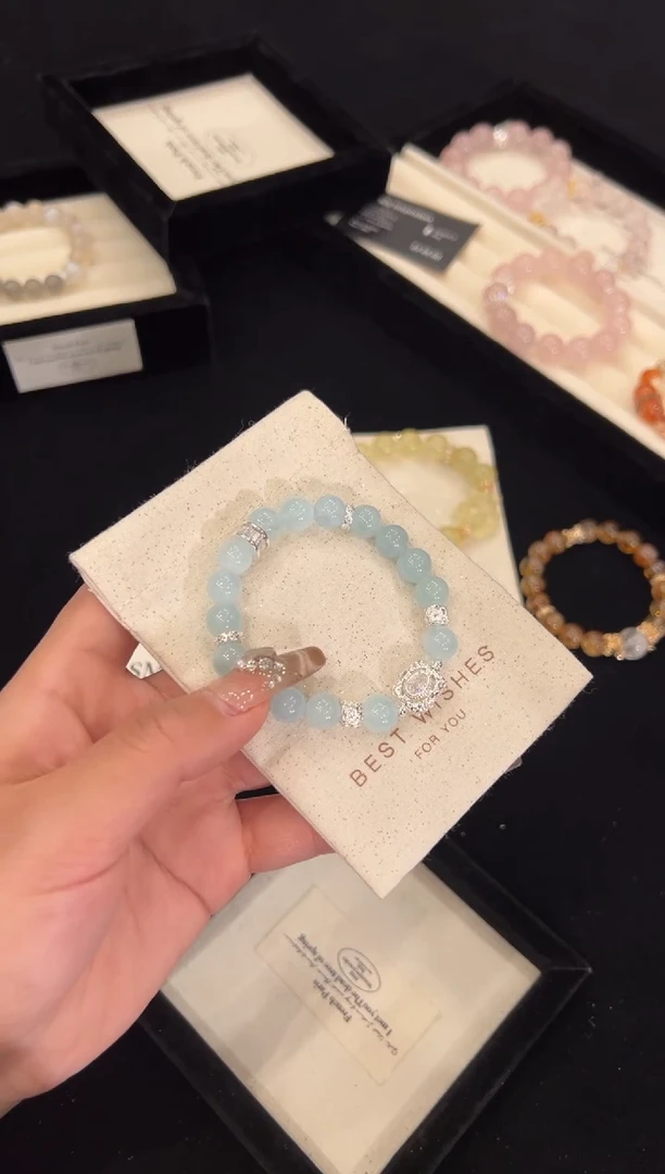 【闪购商品】水晶手链合金海蓝宝手链x1411