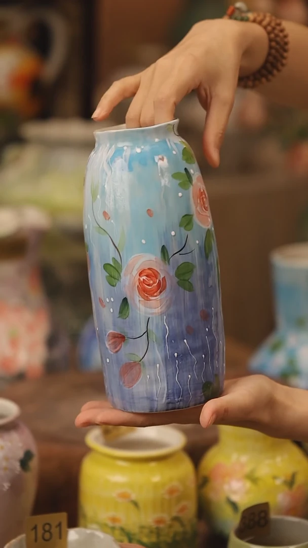 陶瓷106景德镇设计师手作花器摆件侘寂风