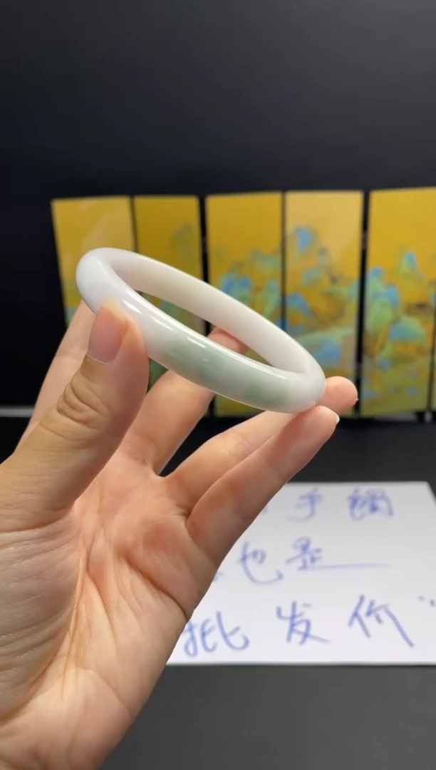 未镶嵌手镯翡翠天然缅甸A货翡翠手镯63-64圈口