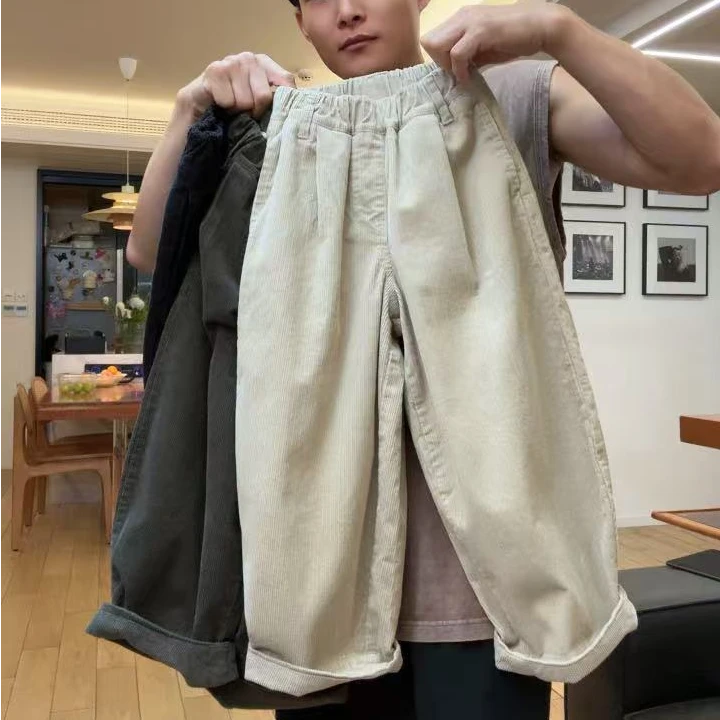 儿童通用男童极简风春秋阔腿裤长裤休闲裤百搭复古
