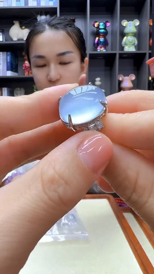 翡翠银S925镶嵌颈饰丹丹diy劲饰戒指