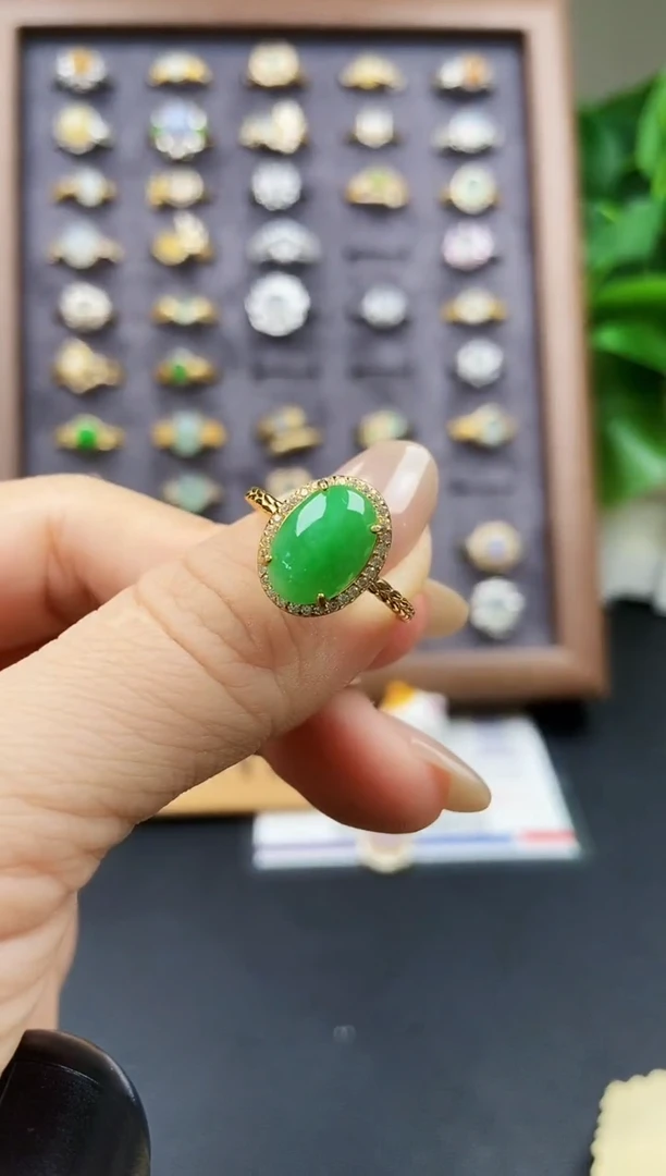 银S925镶嵌戒指翡翠21