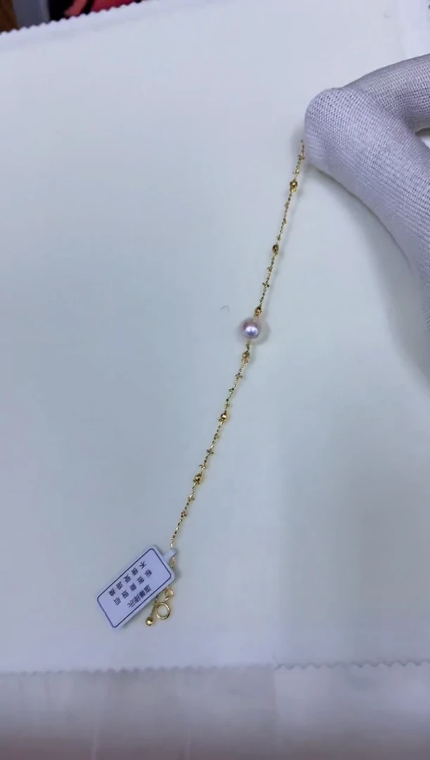 银S925镶嵌海水珍珠饰品蕾丝手链