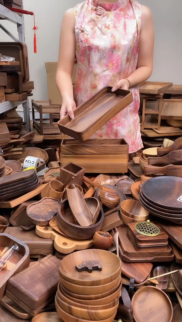 木  南美胡桃木长方砵30*15*4.5cm