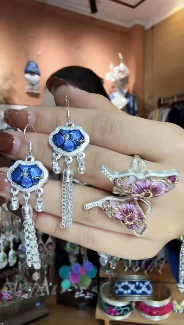 刺绣纯手工民族风耳环