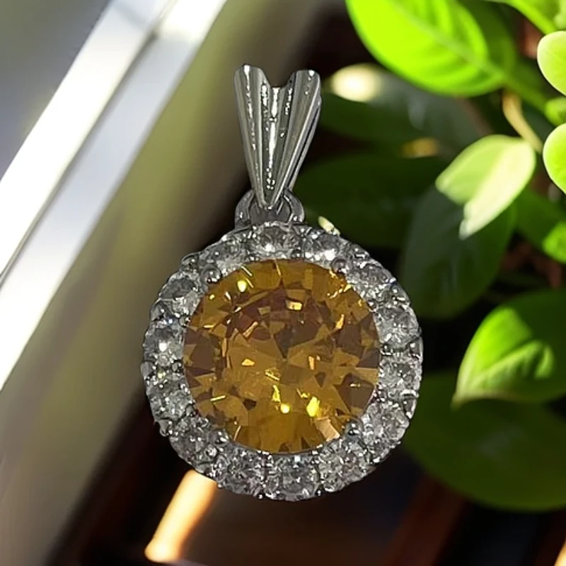 【清梧云初】 经典百搭设计橙色吊坠AW1045