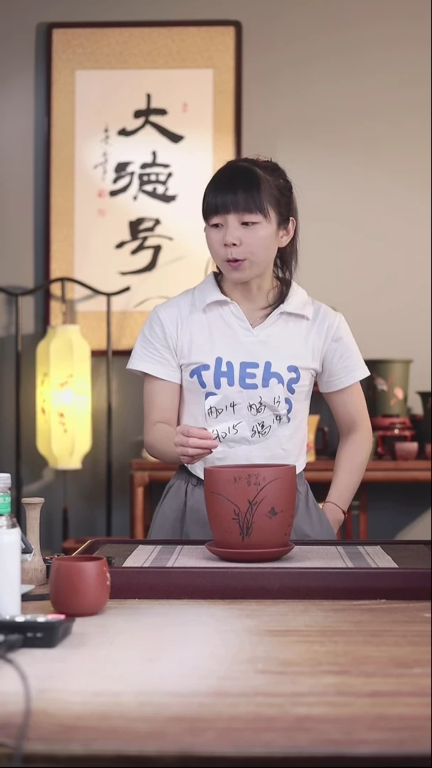 紫砂花盆清水泥君子兰2号一只带托