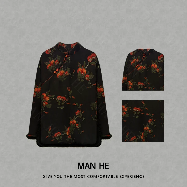 『柿柿如意』满赫出品-新中式加棉国风衫-24471