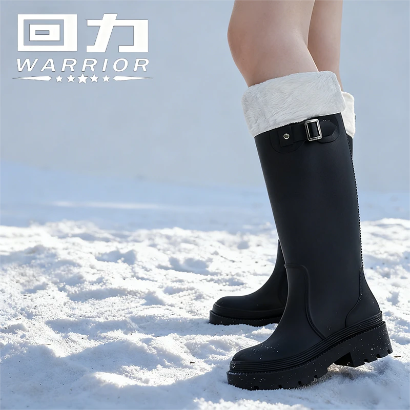 回力新款马丁靴防水长靴百搭靴子女长筒靴冬季女鞋气质雨鞋高筒靴