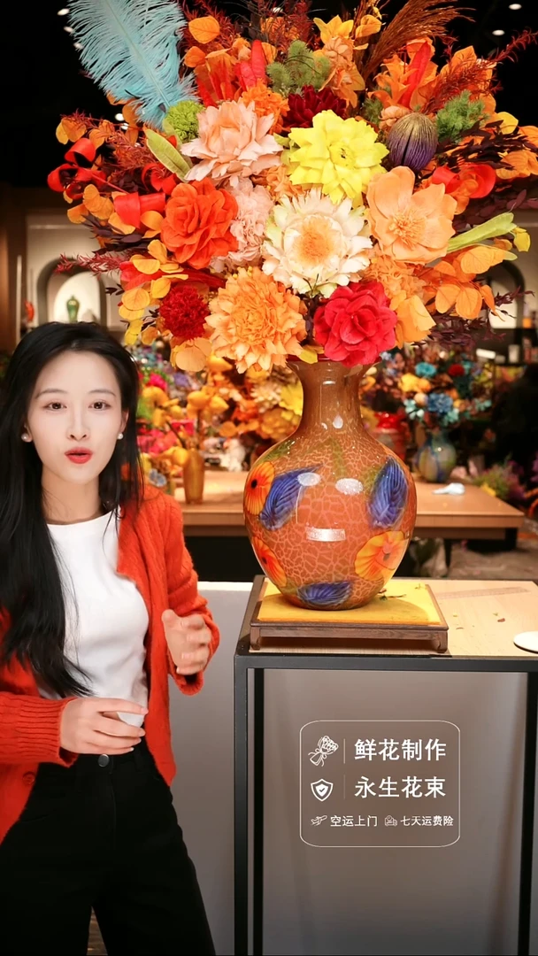 手工艺品琉璃手工花器花束空运包邮送货上门-以图片为准