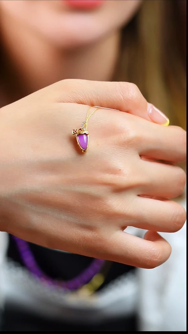 18K金镶嵌苏纪石（舒俱来）吊坠(不含链)1