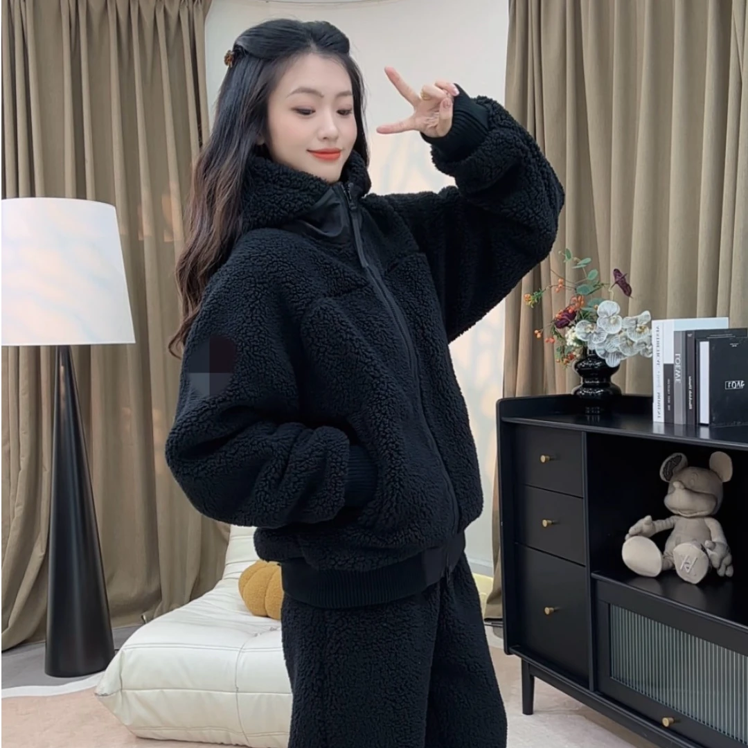 极寒系列男女同款摇粒绒三层抓绒连帽可外穿家居服宽松袖标可拆卸