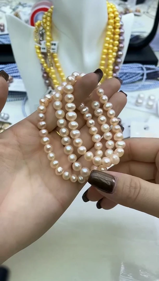 未镶嵌手链淡水珍珠中国红色系