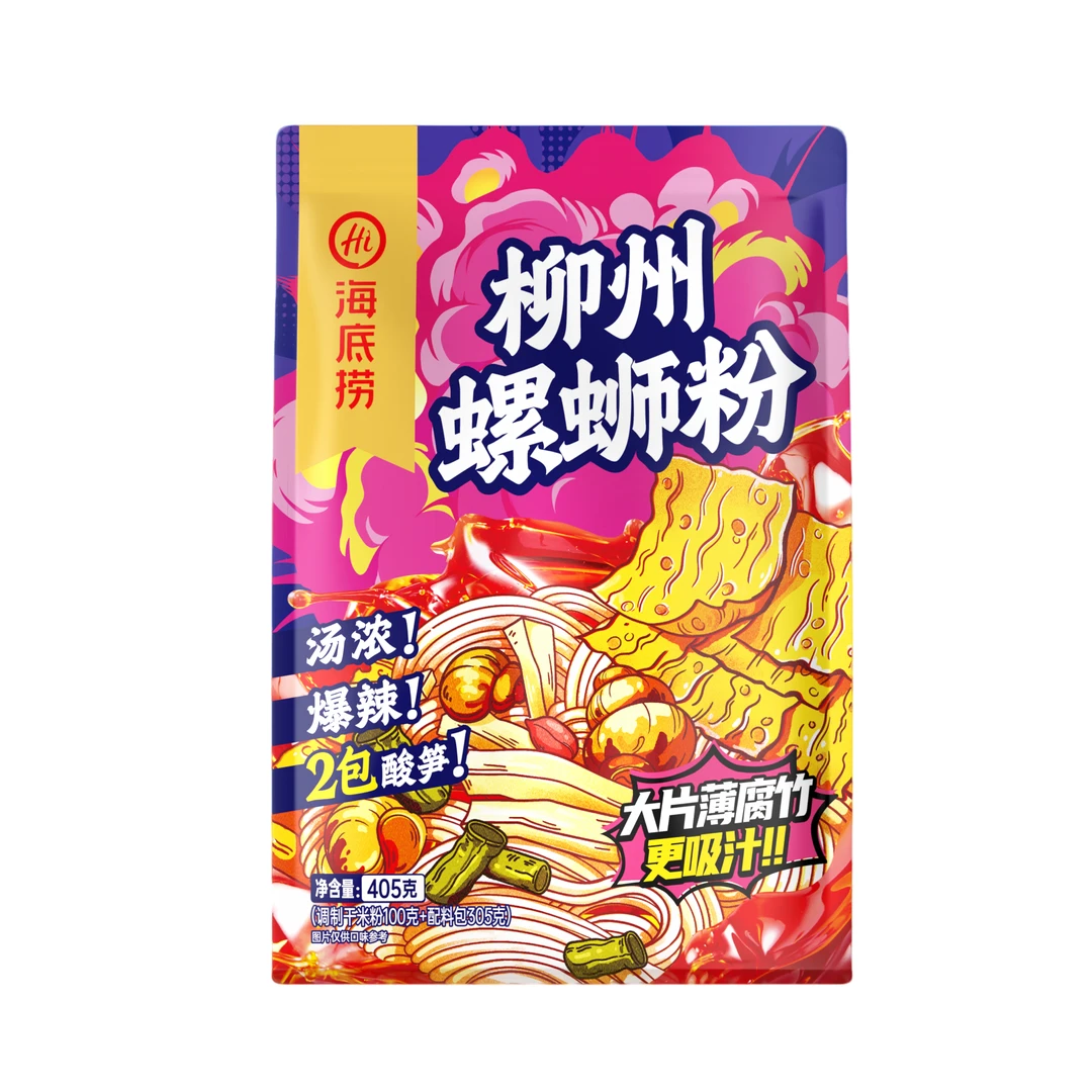 海底捞柳州螺蛳粉大片腐竹2包酸笋大袋螺蛳粉405g