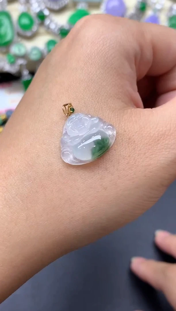 颈饰18K金镶嵌翡翠229-中国好珍宝