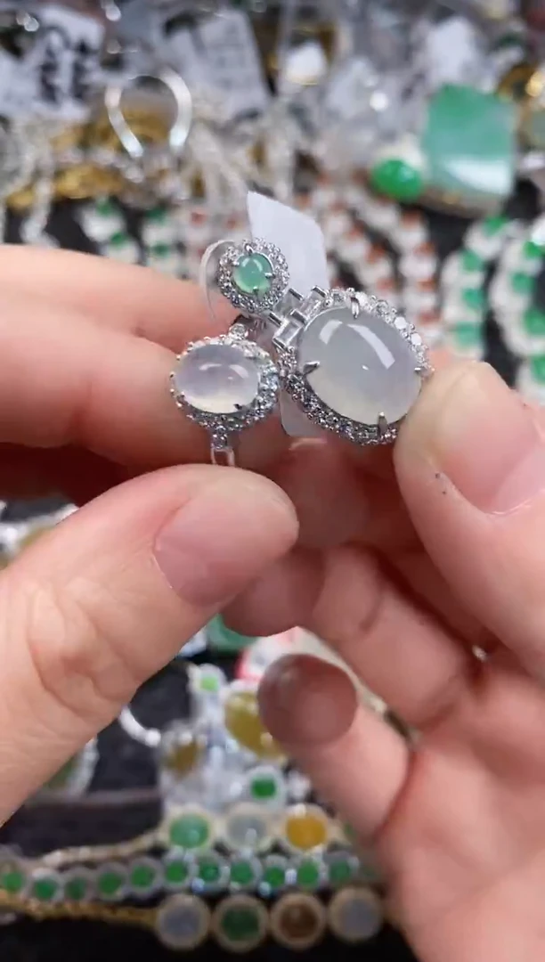 银S925镶嵌戒指翡翠555                  2