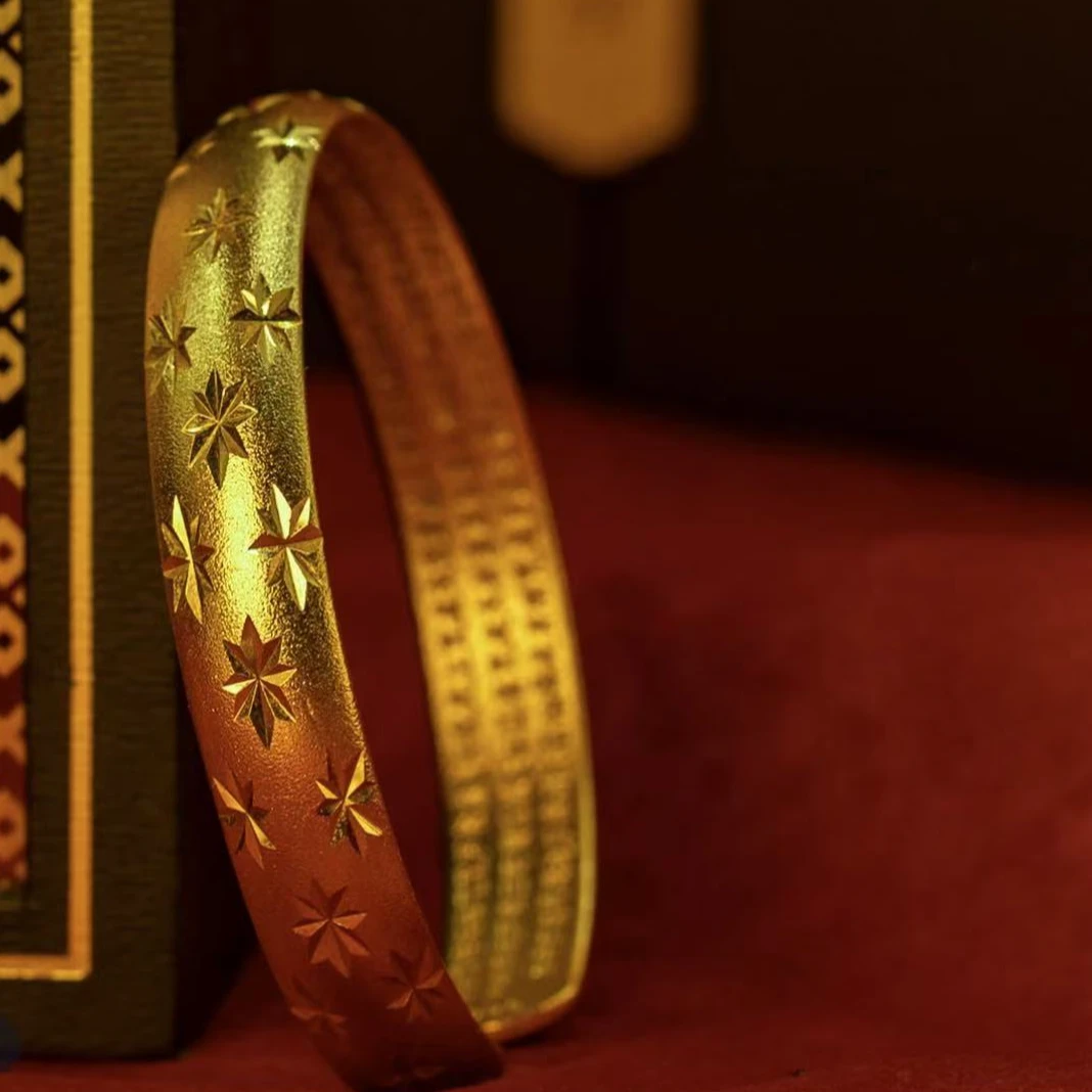 古法批花心经开口镯FG32