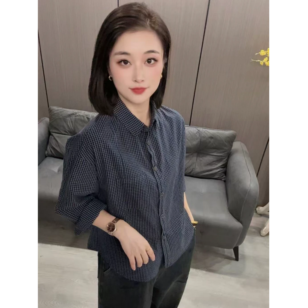 【海片】5927女士秋款长袖衬衫休闲时尚宽松百搭欧版衬衣