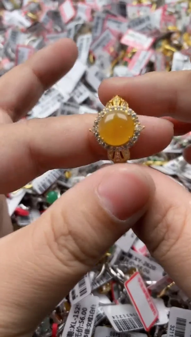 【闪购商品】翡翠戒指银S925镶嵌9999---5