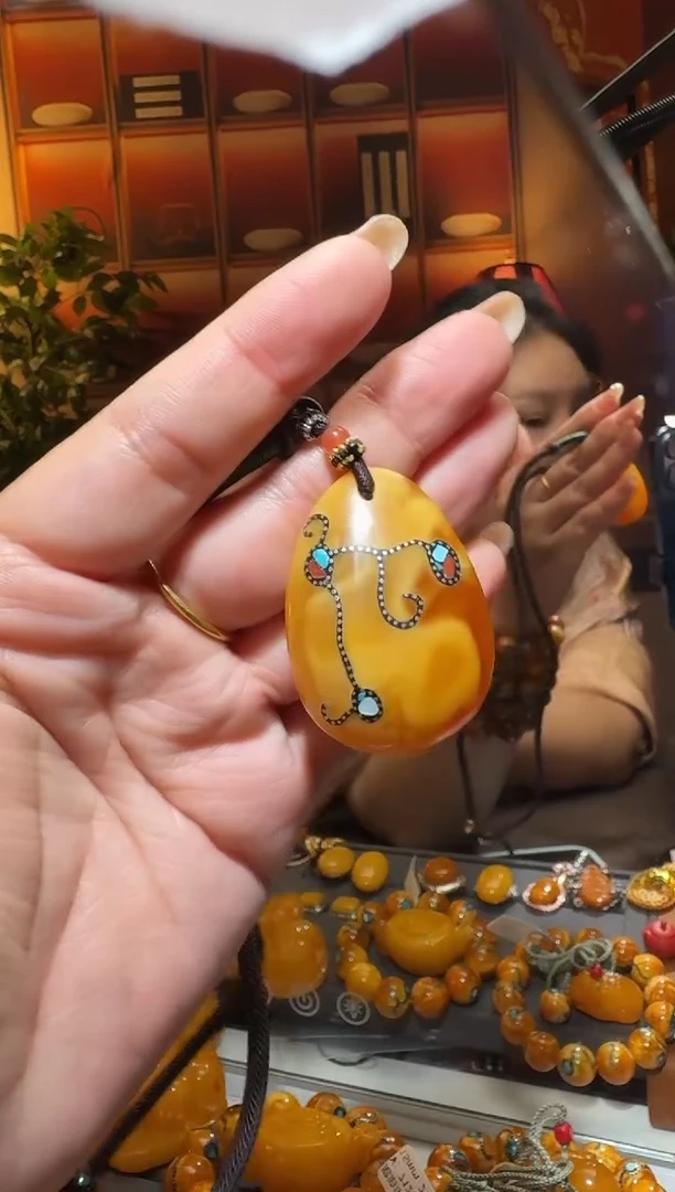 蜜蜡颈饰未镶嵌0858天然蜜蜡珠宝奇石全都保真