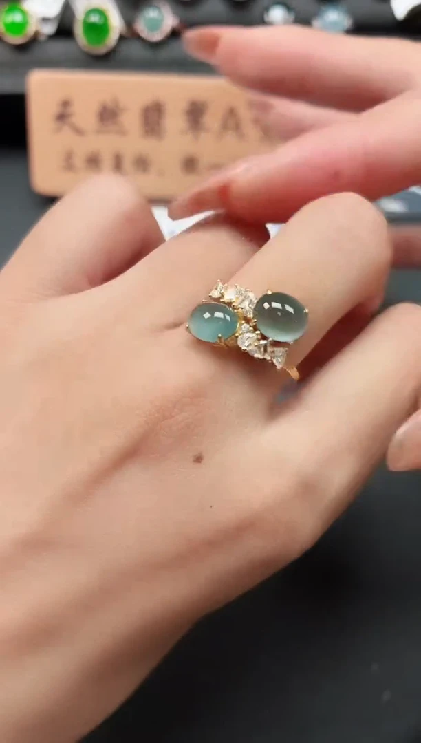 银S925镶嵌戒指翡翠111