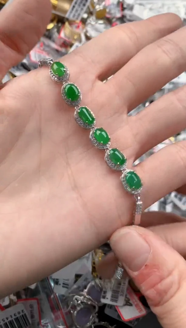 银S925镶嵌戒指翡翠777----6
