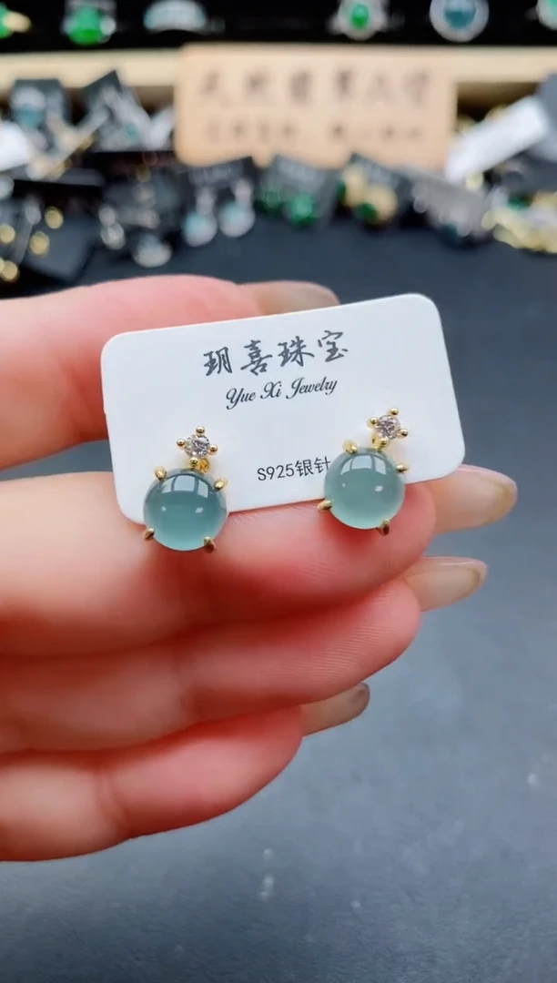 银S925镶嵌戒指翡翠1