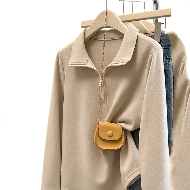 胖MM照 66加厚保暖长袖新款大码百搭显瘦秋冬洋气百搭打底衫