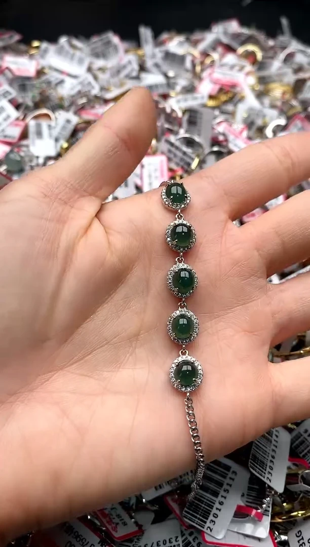 【闪购商品】翡翠戒指银S925镶嵌22222222   3