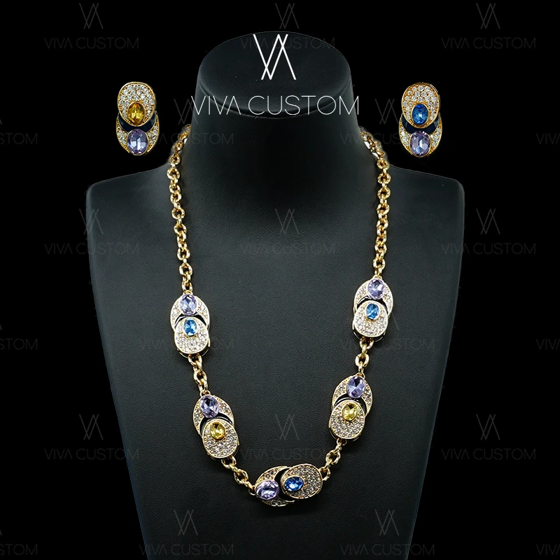 铜合金合成锆石耳饰 璀璨星河系列轻奢温柔高级感气质叠落两件套N