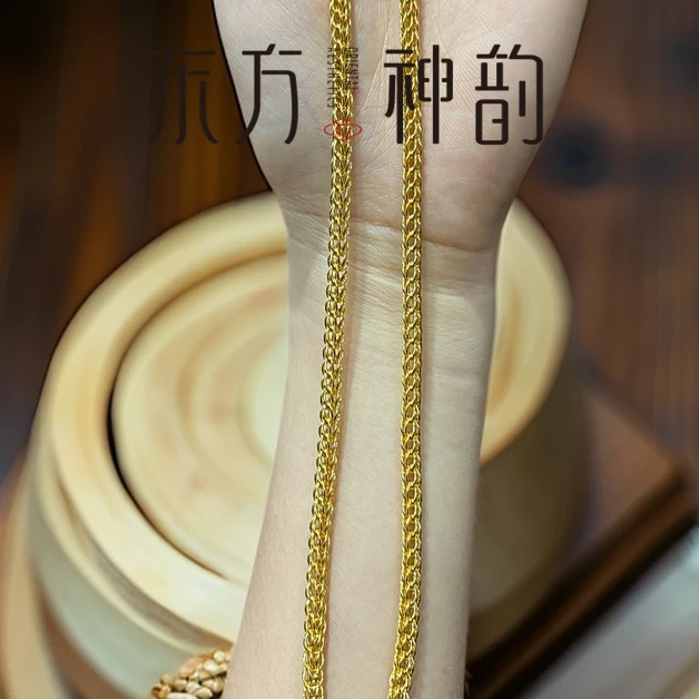 东方神韵【灯笼链】足金999灯笼链经典金色素链长链百搭
