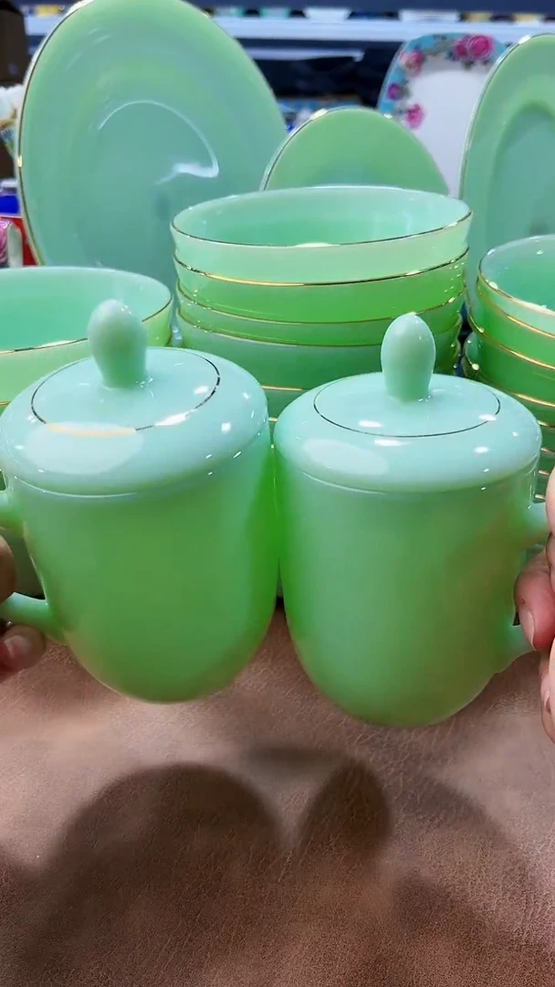 玉瓷350cc玉瓷茶杯水杯2只景德镇