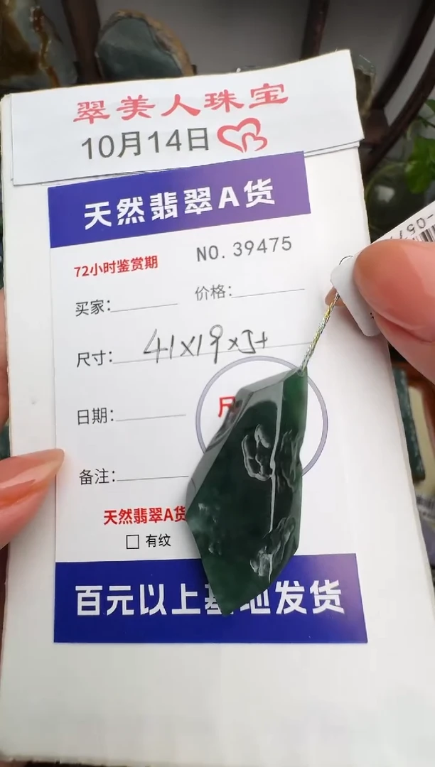 颈饰未镶嵌翡翠原石39475