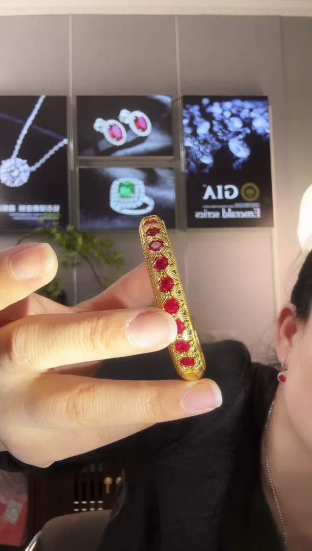 主播定制链接金色款红手镯