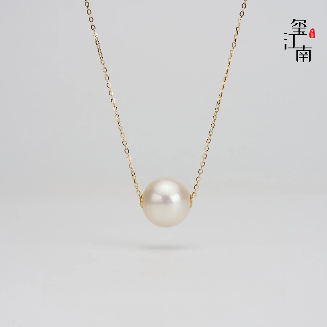 路路通｜淡水珍珠吊坠G18k金11～12mm赠银链 FD044