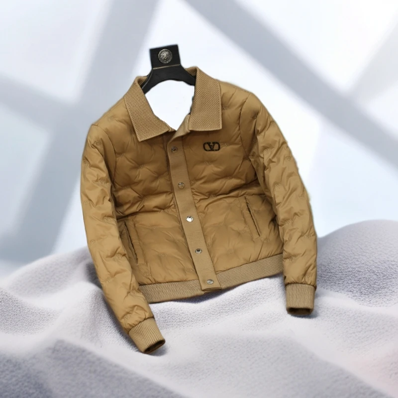 宾斯洛特时尚翻领设计款羽绒服男士青年修身保暖羽绒衣外套大码潮