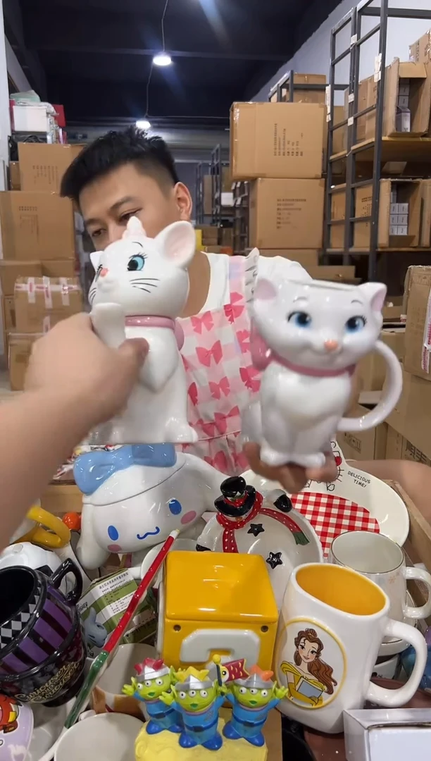 瓷片玛丽猫一壶一杯