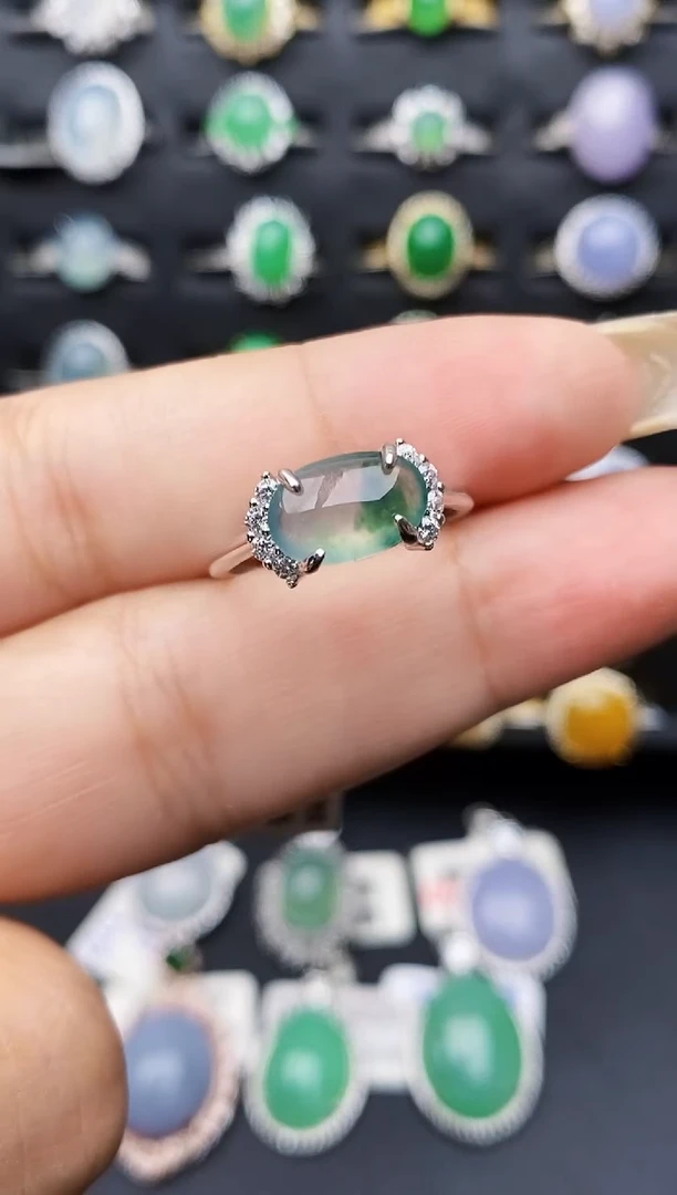 银S925镶嵌戒指翡翠3018