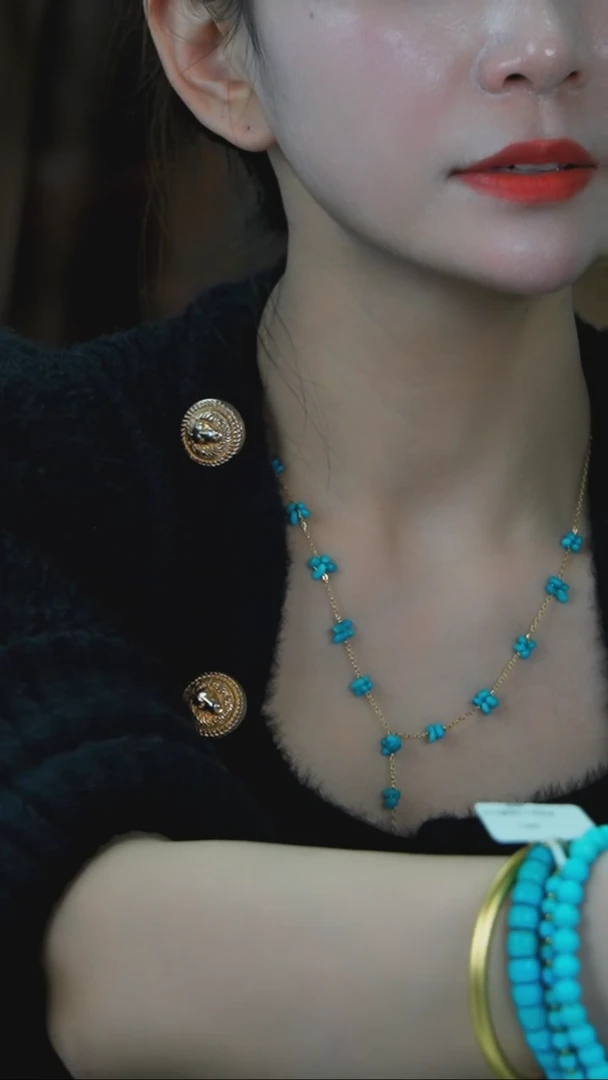 【闪购商品】绿松石项链银S925镶嵌发货一件