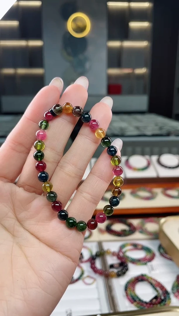 未镶嵌老矿碧玺单圈手串6mm+碧玺多样性发一条T