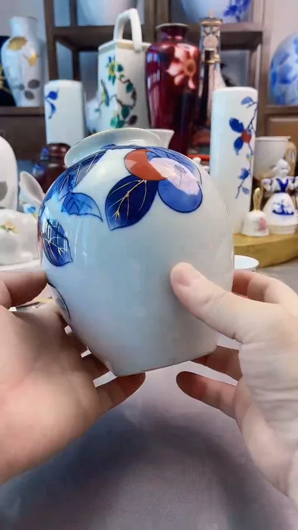 瓷片日产柿子花瓶