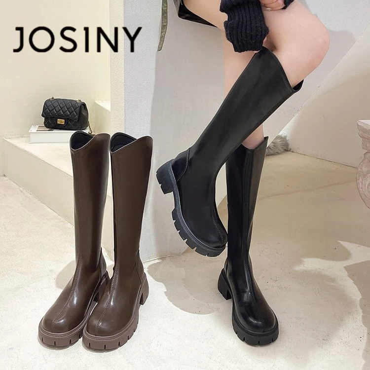 卓诗尼法式英伦风时装靴2025秋冬季新款女长筒靴骑士今年时尚长靴