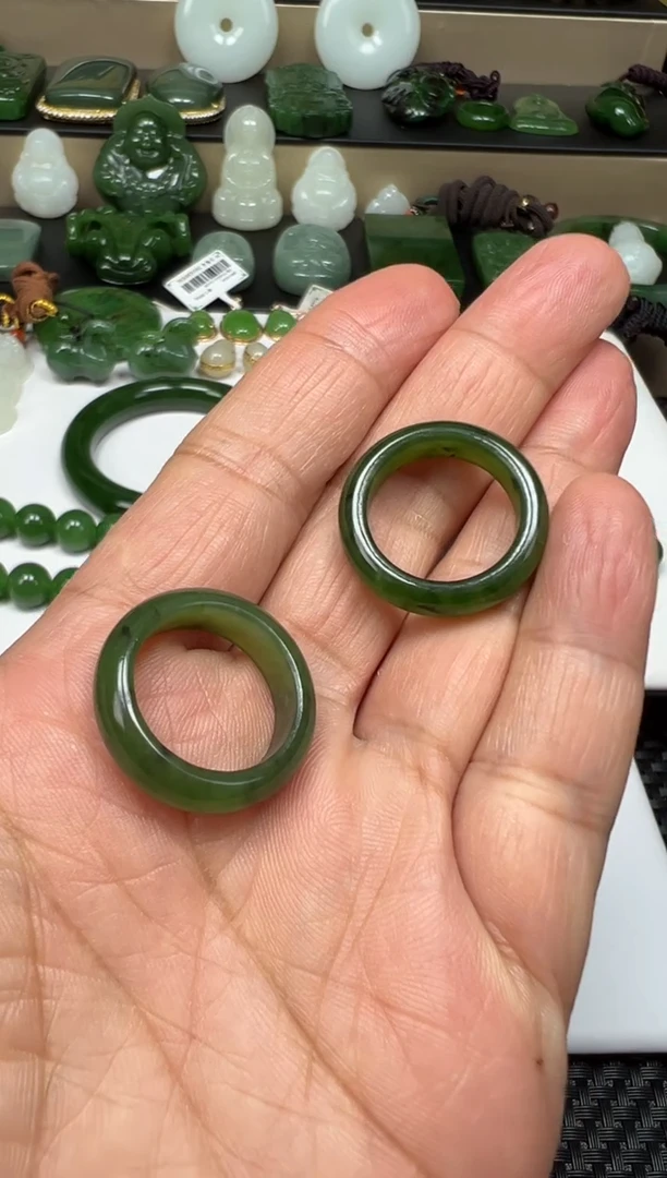 颈饰未镶嵌和田玉（碧玉） 【老马】和田玉碧玉戒圈